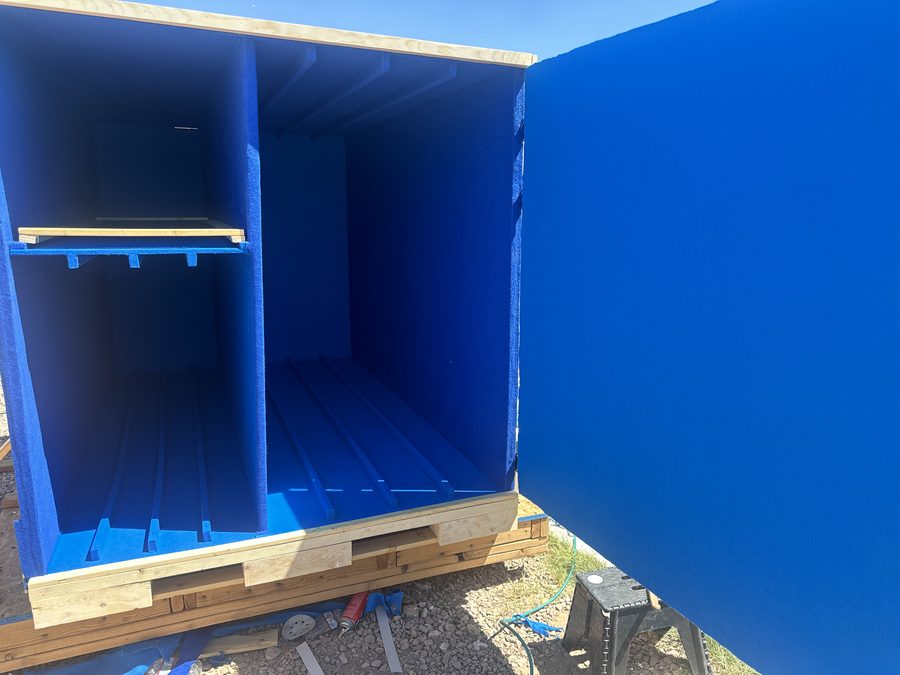 Foam-lined interior of a custom protective crate